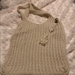 Elegant Cream Knit Tote Bag